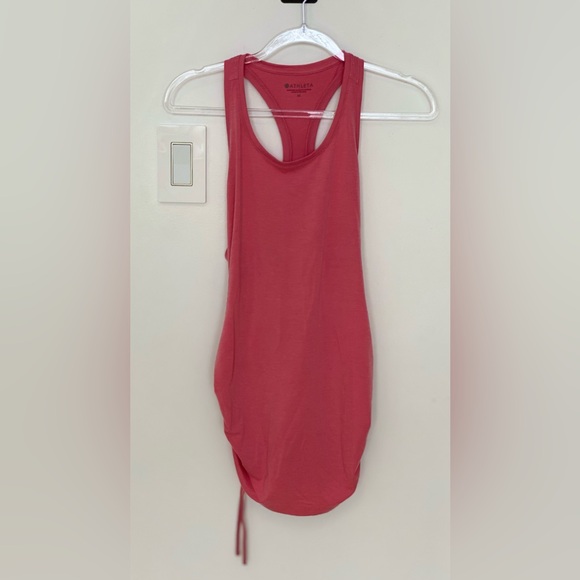 ATHLETA Peach Encore Ruched Side Racerback Tank Top (Size Medium) - Picture 3 of 6